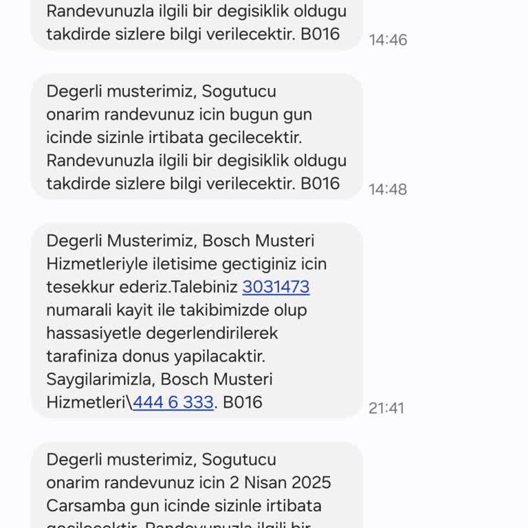 Bosch Buzdolabı Servis Sorunu: Tekrarlayan Arıza Ve İletişim Eksikliği