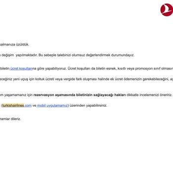 THY Bilet Değişikliği Ve Valiz Hakkı Sorunu