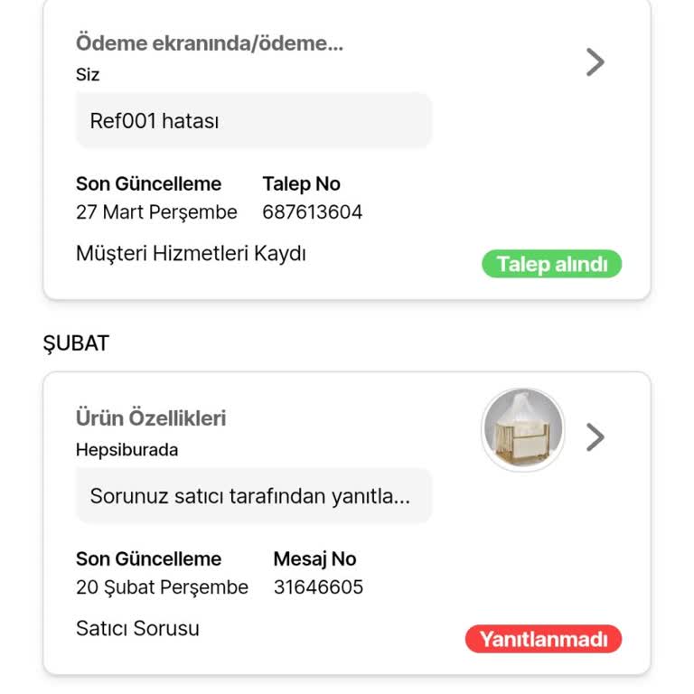 Hepsiburada'da Sipariş Sorunu: (ref001) Hatası Çözülmüyor