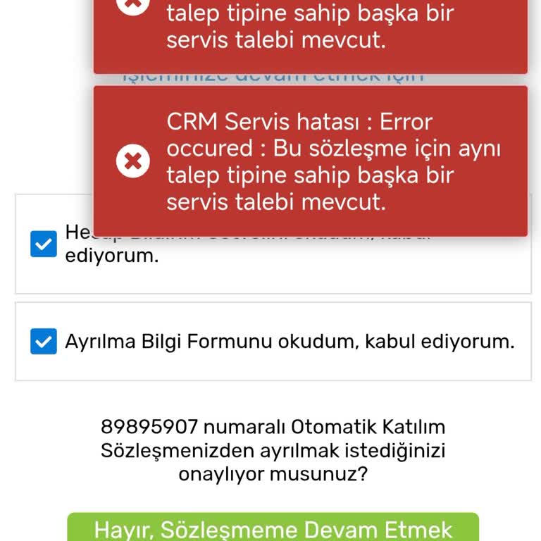 BES Çıkış İşleminde CRM Hatası Ve Çıkmaz Yol