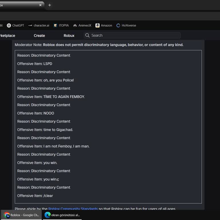 Roblox'da Haksız Yasak