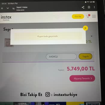 Nutella Uygulamasında Geçersiz İndirim Kodu Sorunu