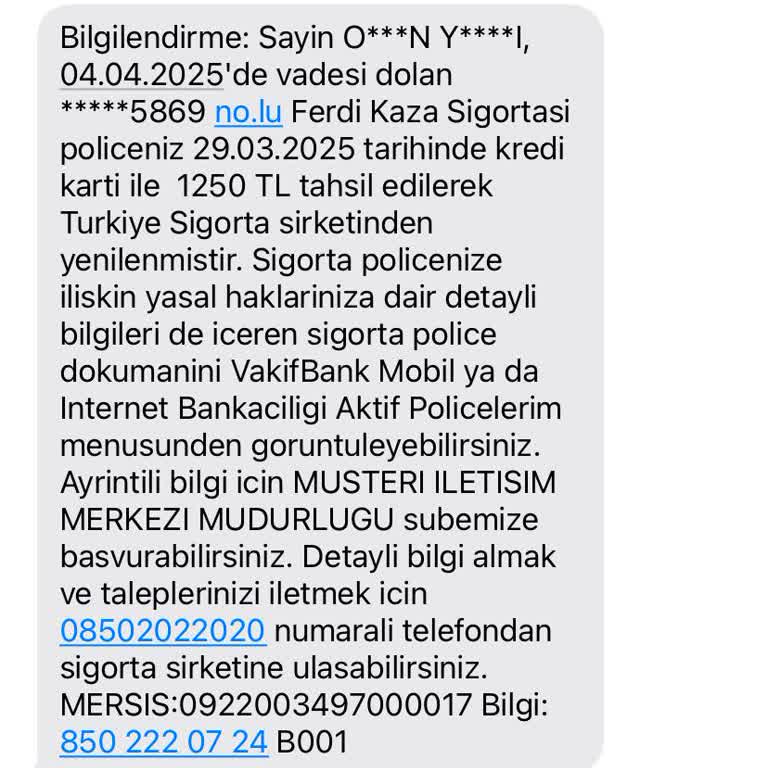 Onaysız Poliçe Yenileme Ve Para Kesintisi