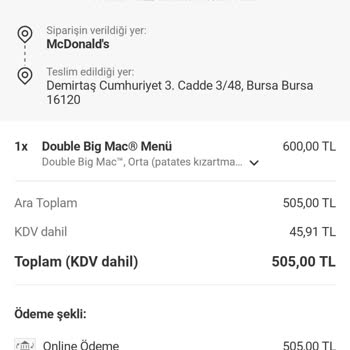 Yanıltıcı Sipariş Durumu Ve İptal Edilen Yemek