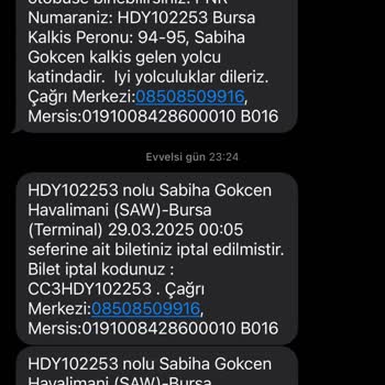 İptal Edilen Biletin Ücret İadesi Sorunu