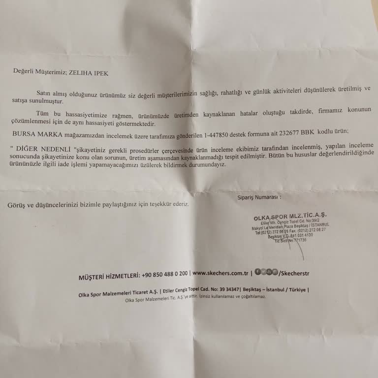 Skechers Ayakkabı Kalitesizliği Ve Müşteri Hizmetleri Sorunu