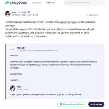 Hepsijet Teslimat Sorunları: Tatil Günlerinde Hizmet Eksikliği