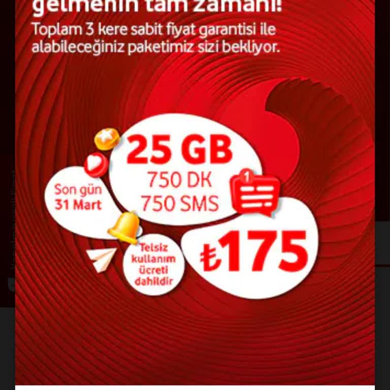 Vodafone Hoşgeldin 25 Paketimin Yenilenmemesi