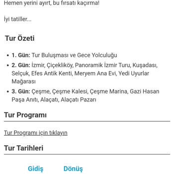 Hayal Kırıklığı Yaratan İzmir Turu