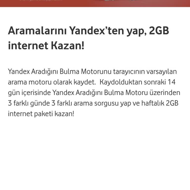 Yandex Arama Motoru Kullanımında Söz Verilen Bonus Hediye Sorunu