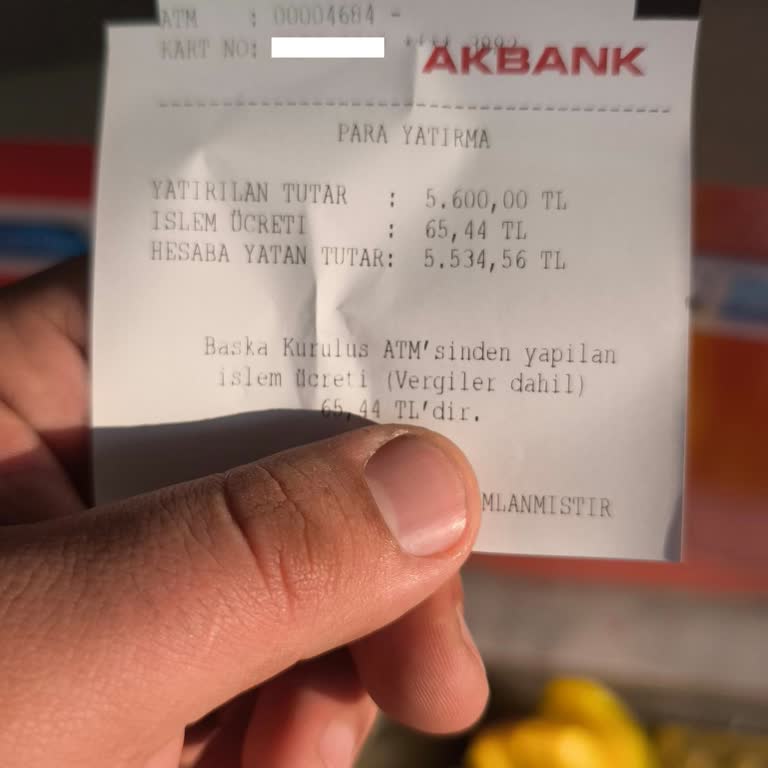 ATM İşleminde Yüksek Komisyon Kesintisi