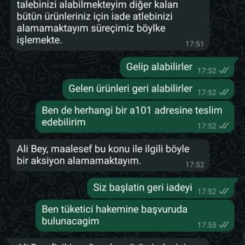 A101 Kapıda Uygulamasında Eksik Ürün Teslimatı