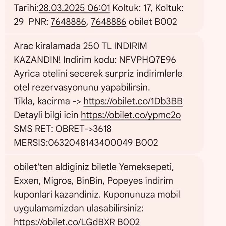 Obilet Üzerinden Aldığım Biletle Mağdur Edildim
