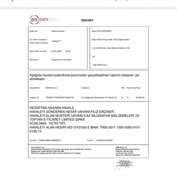 Yanlış İbana Yapılan Para Transferinde Enpara'nın Yetersiz Yardımı