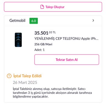 Pazarama'da İptal Edilen Siparişin İadesi 6 Gün Geçmesine Rağmen Yapılmadı