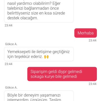 Yemeksepeti İle İletişim Kopukluğu Ve Teslimat Sorunu