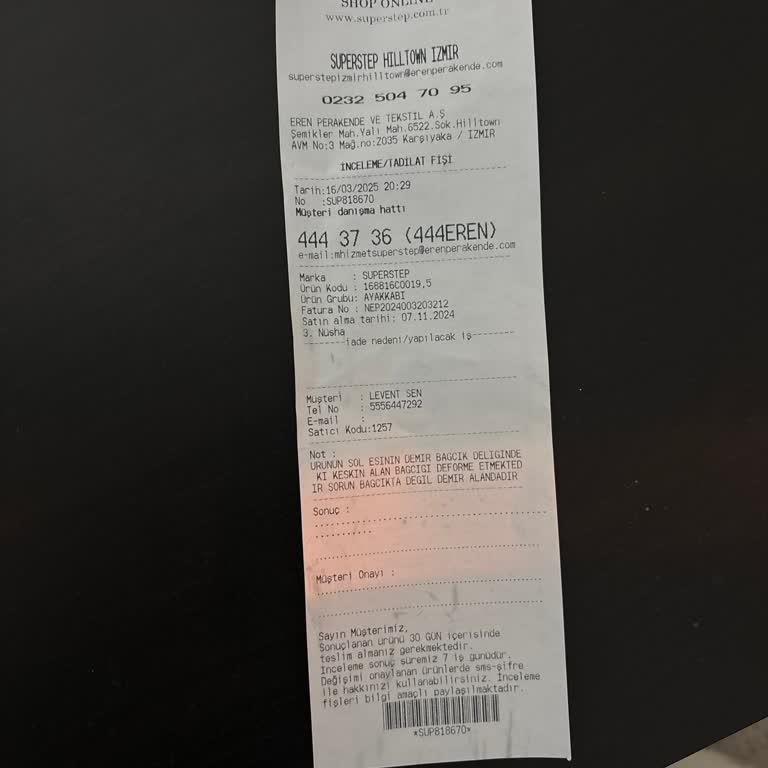 Ayakkabıda Üretim Hatası Ve Yanlış Ürün Sorunu