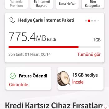 Vodafone İnternet Kullanımında Anlam Verilemeyen Tükeniş