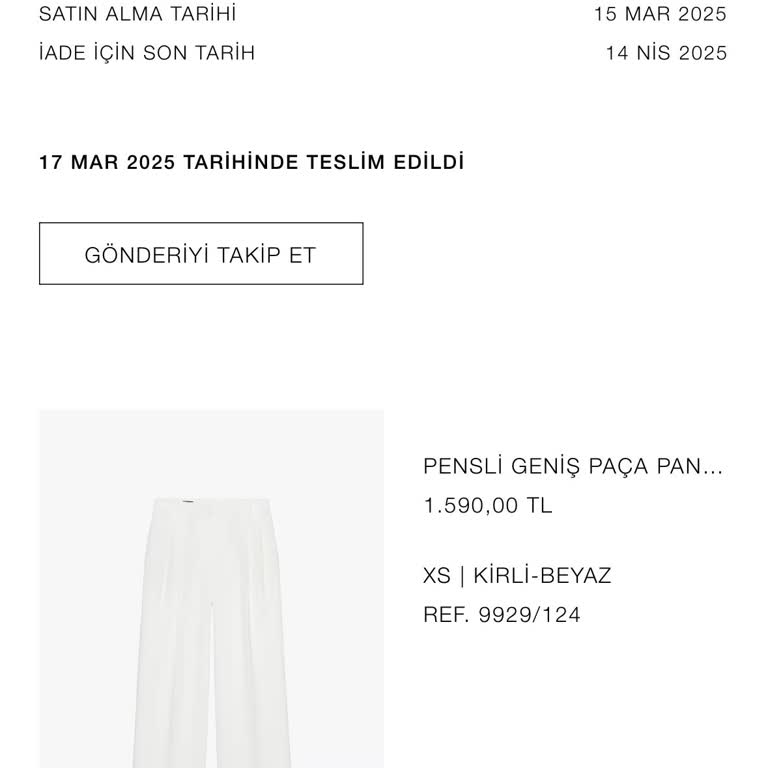 Yanlış Ürün Ve Geciken İade Zara'ya Yakışmıyor