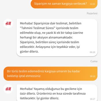 Trendyol'dan Bekletilen Ve İptal Edilen Sipariş