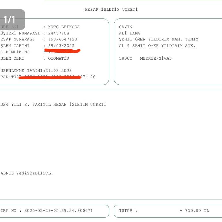 Haksız Hesap İşletim Ücreti Kesintisi