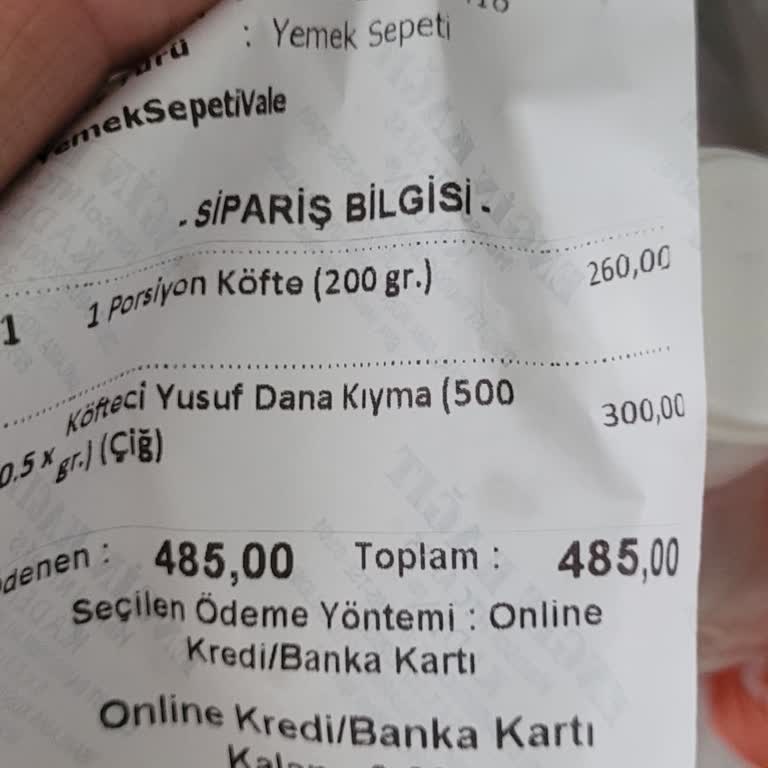 Köfteci Yusuf Ve Yemek Sepeti'nde Tekrarlayan Sipariş Sorunu