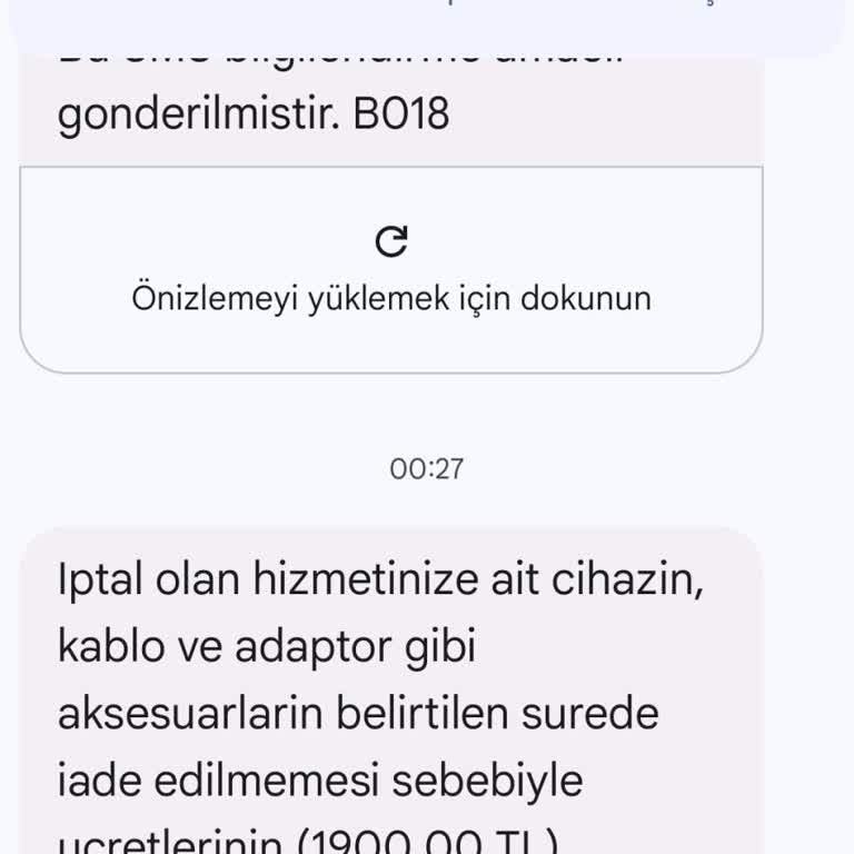 İade Edilen Modem İçin Haksız Ücretlendirme