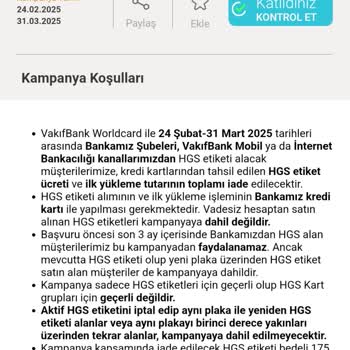 VakıfBank HGS İade Sözünü Tutmuyor