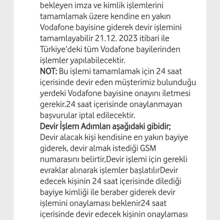 Vodafone Bayilerinde Hat Devir Çilesi