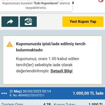 Kazandığım Bahis Kuponu İptal Edildi