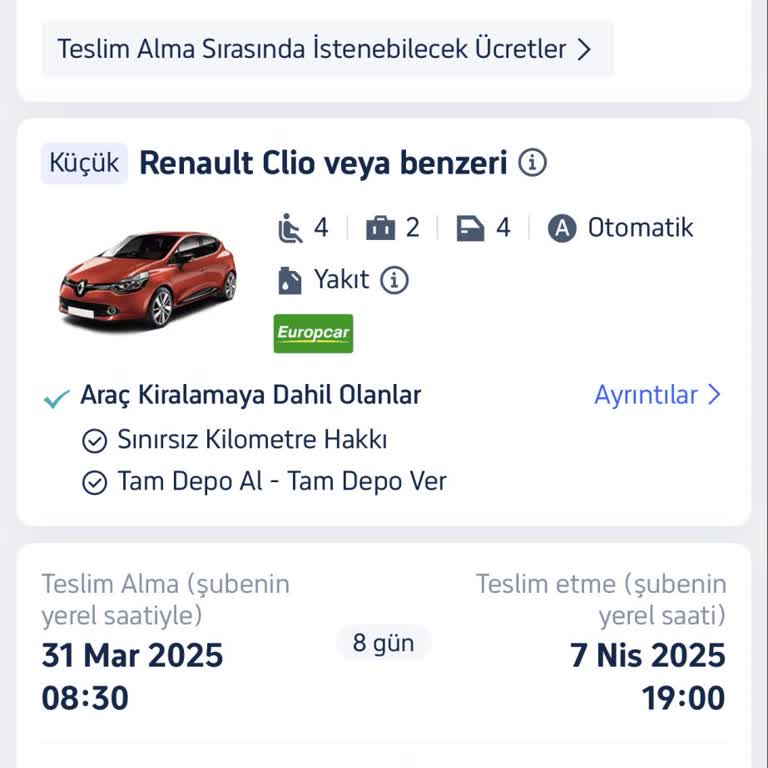 Europcar Bayram Yoğunluğunda Araç Kiralama Mağduriyeti!