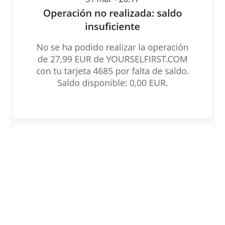 Intento de cobro no autorizado de Yourselfirst, solicito solución