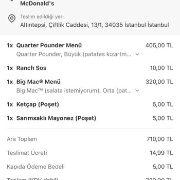 Yemeksepeti'nde McDonald's Siparişi: 2 Saatte Gelen Taşlaşmış Ürünler