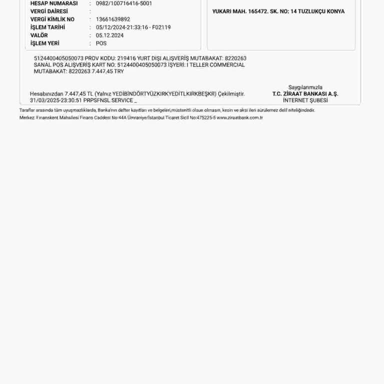 Ziraat Bankası'nda Bilgim Dışında Yapılan İşlem Ve Yetersiz Bildirim