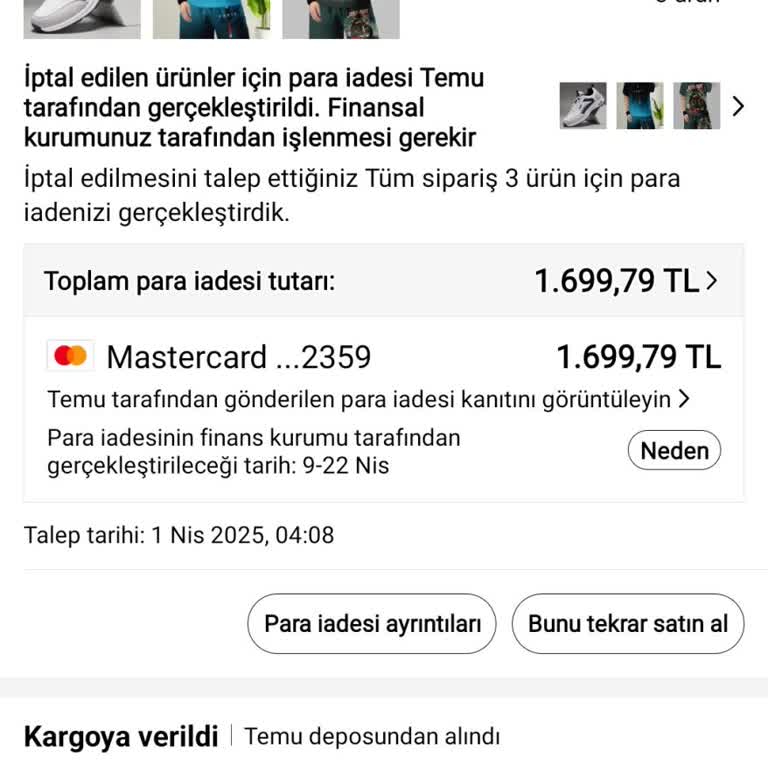 Ürünler İçin Fazla Para Kesintisi