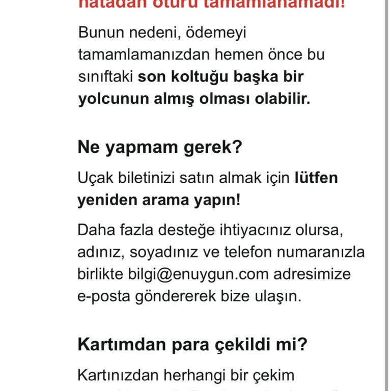 Ödeme Yapıldı, Bilet Alınmadı: Mağduriyet Ve Çözüm Talebi