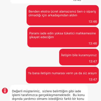 Burger King'de Sipariş Sorunu Ve İade Talebi