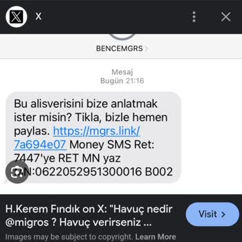 Migros'tan Gelen Şüpheli SMS Hakkında Güvenlik Endişesi
