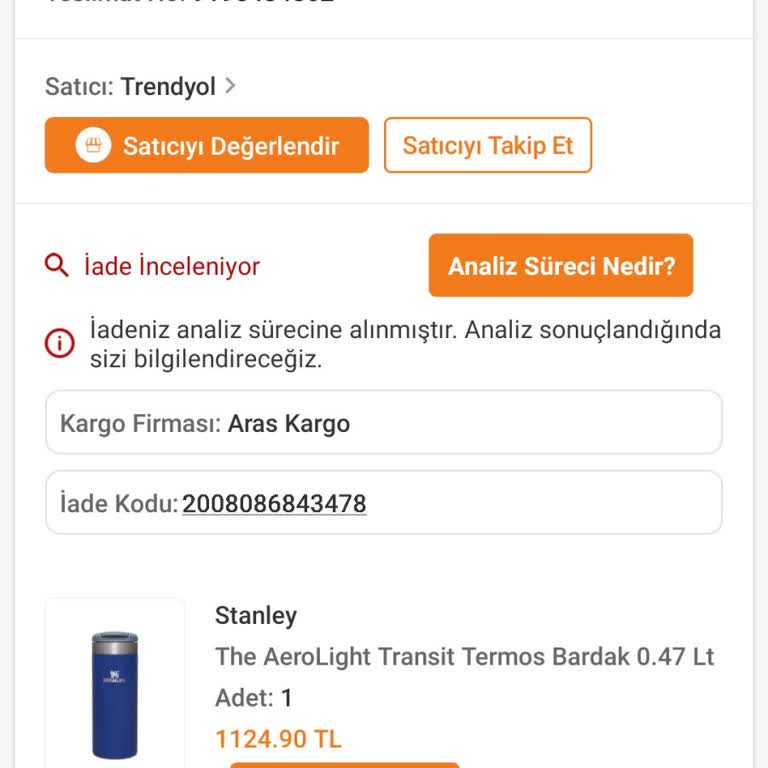 Stanley Termos İadesinde İki Aydır Çözüm Yok!