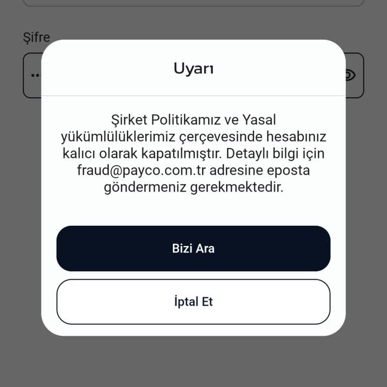 Payco'da Kapanan Hesap Ve İade Edilmeyen 4650 TL