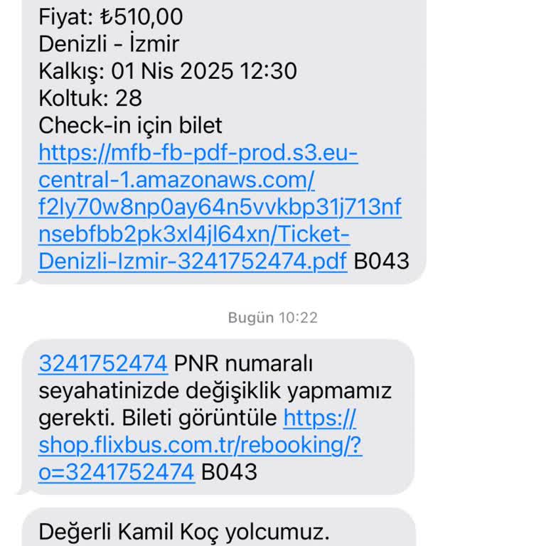 Kamil Koç Yolculuk Planında Beklenmedik Değişiklikler