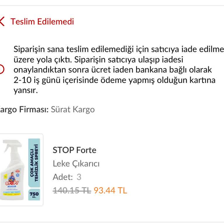 Sürat Kargo'nun Ulaşılmazlığı Ve Sebepsiz İadeler