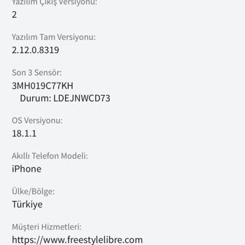 Glikoz Sensörü Hatası: Ölçüm Yapılamıyor