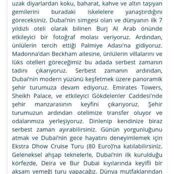 Dubai Turu Hayal Kırıklığı