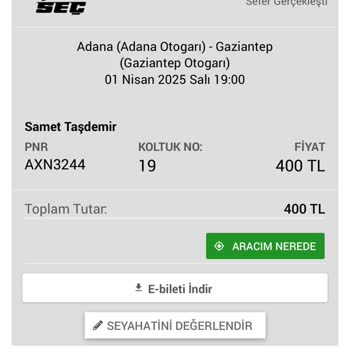 Yanıltıcı Sefer Saati Ve Koltuk Karmaşası