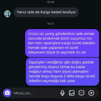 Yanlış Ürün Ve Eksik İade Ücreti Sorunu