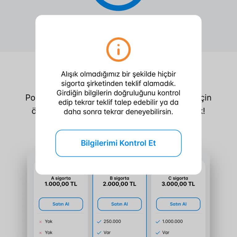 Sigorta Teklifi Alamama Sorunu