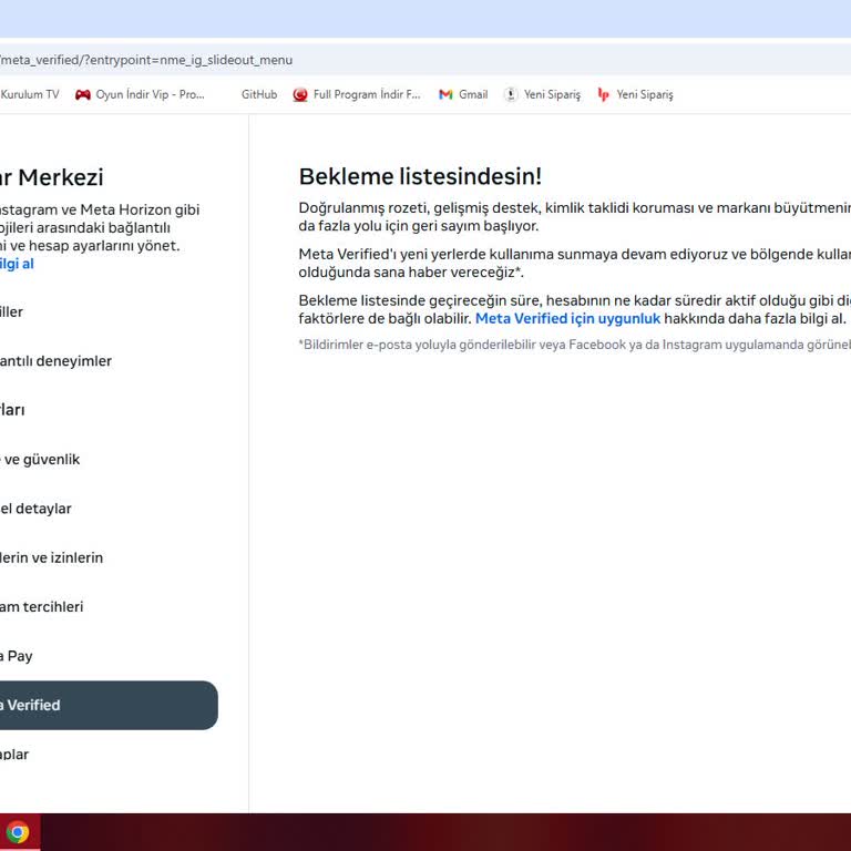 Meta Verified Beklenme Sorunu