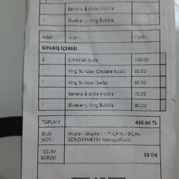 Eksik İçecek Ve Yetersiz Destek Mağduriyeti