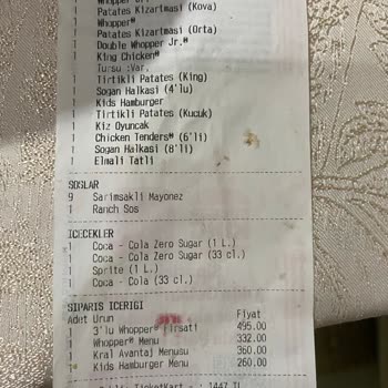 Burger King Ve Migros Yemek'te Eksik Ürün Ve İade Sorunu